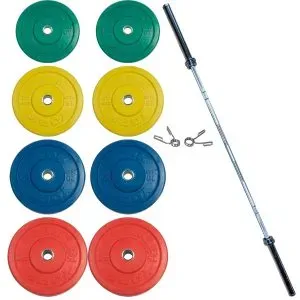 York Barbell Rubber Training Bumper Plate Set (Color, Metric)